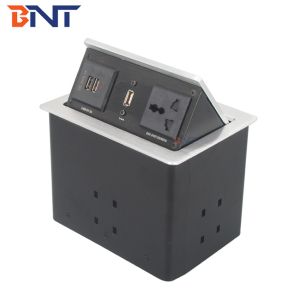 Hot sale aluminum alloy office desk socket box with usb charger for conference