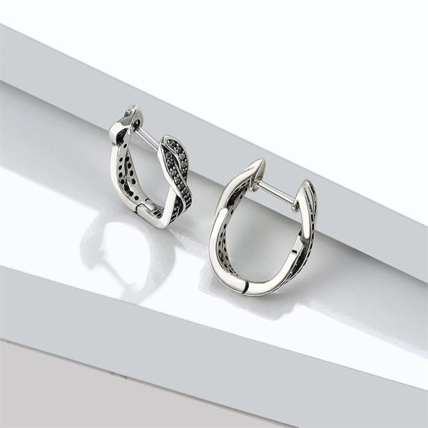 Quality 0.5in 1.7g Braided Hoop Earrings Twist Brincos Sterling Silver Studs Party ODM wholesale