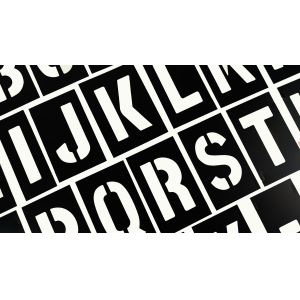 Interlocking Characters PVC Rectangle Black Number And Letter Stencil For Public