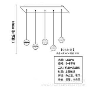 Modern LED Ceiling Long Chandelier Lighting Bubble Crystal Pendant Lamp(WH-NC-80