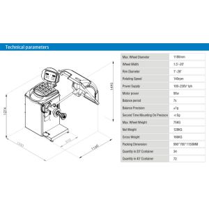 1.5-20 inch rim LED Display Digital Wheel Balancing Machine For auto Repair