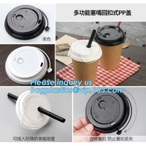 Custom logo printed disposable double wall hot bamboo coffee paper cup with lid