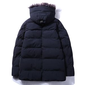 Men's parka heavy padding jacket with Removable Faux Fur Trimmed Hood