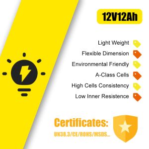 12V 12.8V 12Ah LFP Battery PVC Wrap Huaxing Lithium Iron Phosphate For Solar