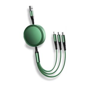 Cheap OEM Support Customized 3 In 1 Data Cable 1.3 M 3A TPE With USBA To Micro To Lighting To Type C For Mobile Phone Charging for sale