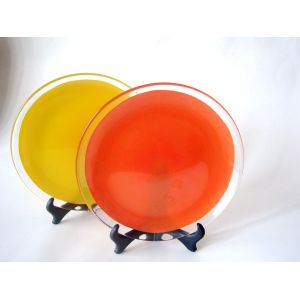 10 Inch Transparent Edge Tinting Color Glass Charger Plates
