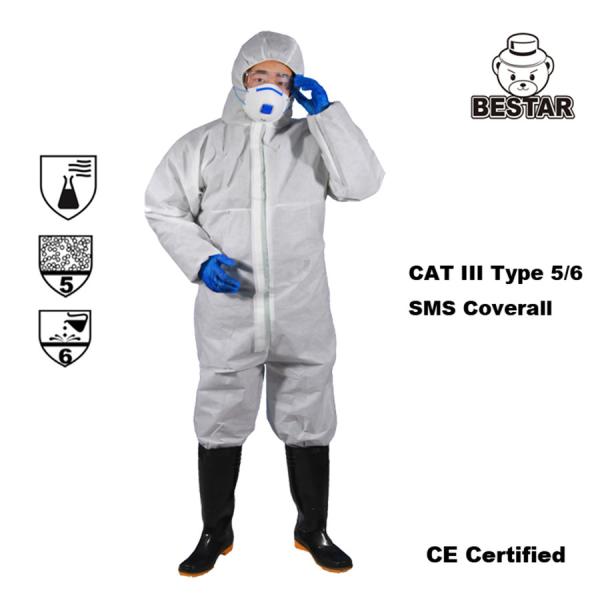Quality OEM CAT 3 Type 56 Disposable Protective Coverall Lightweight Disposable Paint Suit wholesale