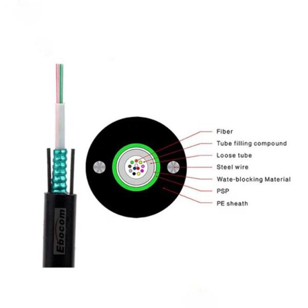 High tension resistance Outdoor GYXTW Fiber Optic Cable 2 4 6 8 12 24core Networking