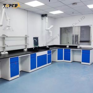 Steel-wooden Lab Wall Bench Modern Design For Customizable Laboratories