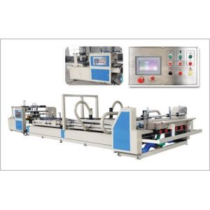 Double-Piece Carton Box Gluer, Automatic Feeding + Manual Folding + Automatic