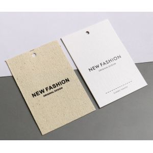 100pcs Debossing Personalized Hang Tags Paperboard Fabric With Eyelet