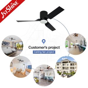 DC Motor ABS Blade Black Modern Ceiling Fan Small And Low Profile