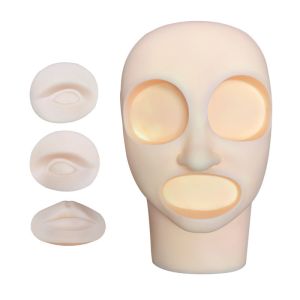 Reusable Silicone Permanent Makeup Practice Skin Mannequin Head