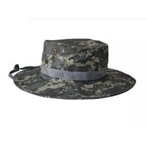 Custom Broad Brimmed Hat Embroidery Cotton Double Brims Bucket Cap Pressing Line