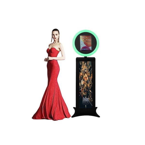 Quality Portable Photo Booth Shell Stand For Ipad 12.9'' Rgb With Ring Light Music Sync Box Metal Selfie Detachable wholesale