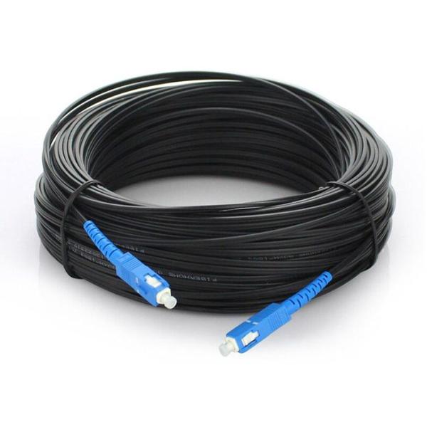 Ftth FTTB G652D Fiber Optic Drop Cable / Waterproof Outdoor Fiber Patch Cord