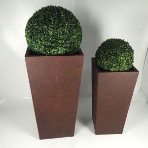 Matte Finish Blue Fiber Reinforced Planter with Drainage Holes