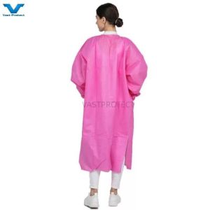 Disposable SMS 40GSM Waterproof Industrial CE Dust Proof Lab Coat For Spring