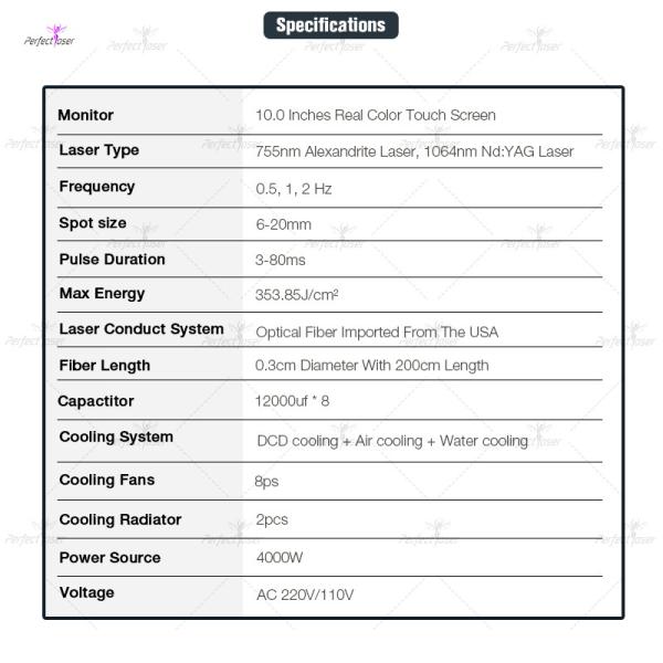 Gentle Alexandrite Laser Hair Removal Machine Permanent Painless 4000W