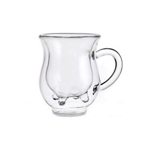 China 200ml Handmade Double Wall Borosilicate Glass Cup on sale