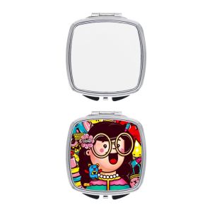 Custom Pocket Compact Makeup Sublimation Mirror Small Foldable Portable Double