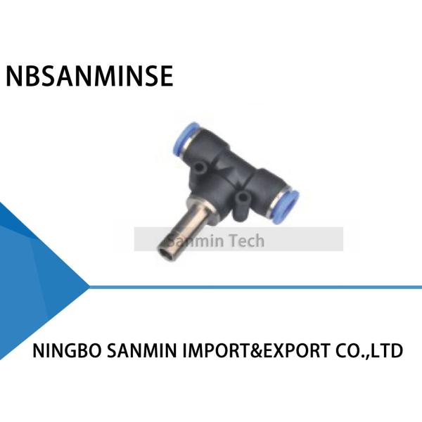 PBJ T Type Pneumatic Connector Push In Tee Union Fitting For Air Pipe Hose Equal