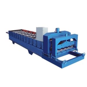 Cheap 380V 60HZ Blue Glazed Tile Roll Forming Machine Making 828mm Waveform Tile for sale