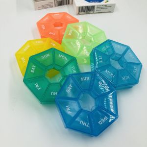 Portable 7 Day Pill Box with Separate Compartments Pill Case to Hold Medication