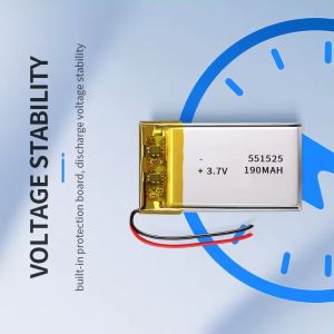 551525 3.7V 190mAh Lithium Polymer Battery KC UN38.3 Certified Rechargeable Lipo