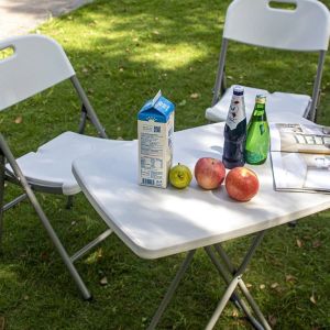Outdoor Portable Folding Table, Simple Rectangular Plastic Dining Table And