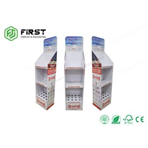Custom Foldable 3 Shelves Cardboard Floor Displays Shelf With Good Quality