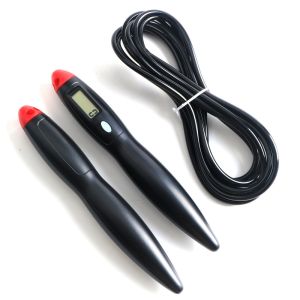 Home Exercising Black Digital Jump Rope Smart Skipping Rope Customized