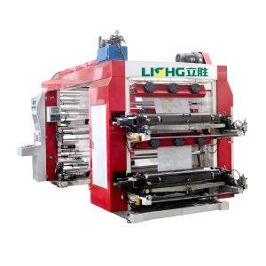 Lisheng 4 Colors Double Face Flexo Printing Machine Plastic film Roll to Roll