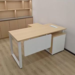 Wooden Single Execuive CEO Boss Manager Office Desk Wih File Cabinets