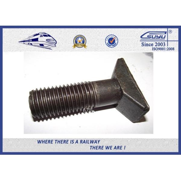 Durable T Head Short Rod Railway Bolt Plain Surface Custom Made
