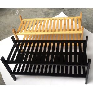 2 Tier Indoor Outdoor Bamboo Display Shelf Rack for Flower Pot Plant or Shoes in
