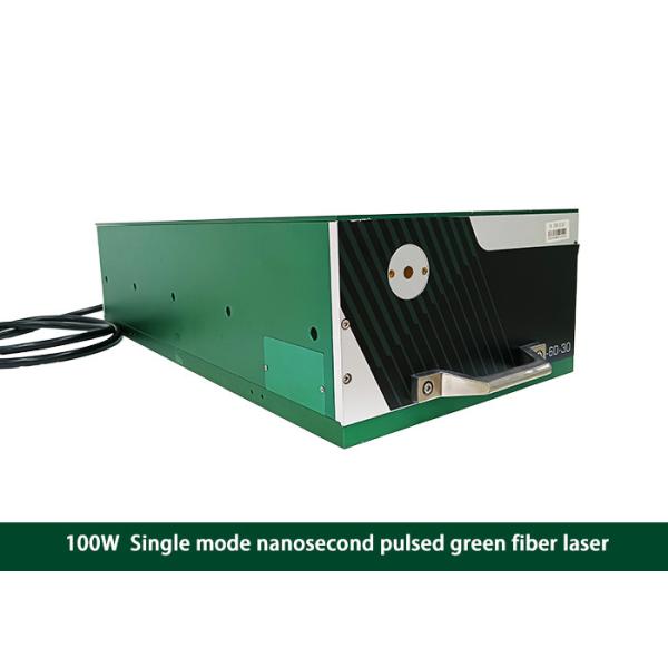 Quality 100w Single Mode Nanosecond Pulsed Green Fiber Laser 529Nm Water-cooling Random Polarization State wholesale