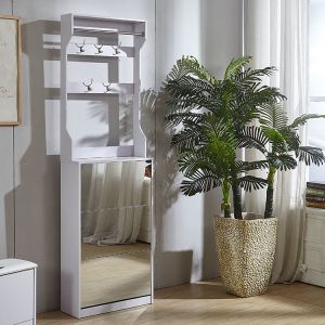 E1 MDF Coat Rack 3mm Mirror Shoe Cabinet Space Saving Furnitures