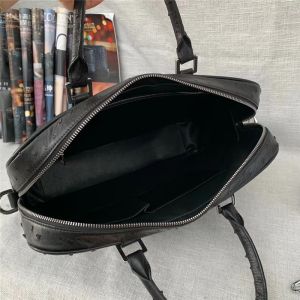 Authentic Exotic Ostrich Skin Businessmen Briefcase Large Shoulder Bag Genuine