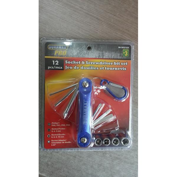 Quality 12 pcs socket & screwdriver bit set,hot & durable. wholesale