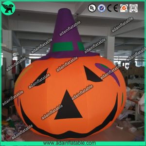 3m Customized Oxford Inflatable Pumpkin With Witch Hat For Halloween Decoration