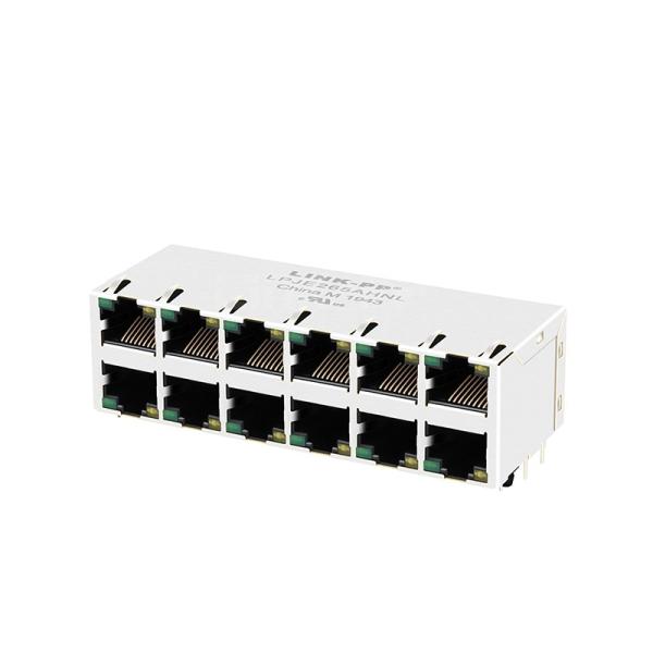 LPJE265AHNL Green/Yellow LED 2X6 Port RJ45 Modular Jack Without Integrated