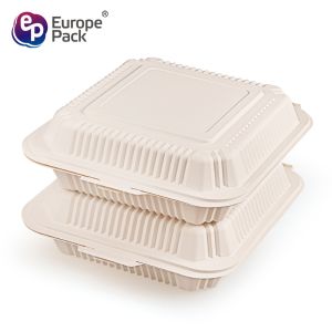 Europe-Pack new arrival 1500ml biodegradable clamshell plastic 3 compartments