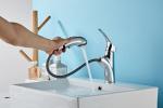 Single Hole Silver electroplate above Counter Copper Pull Faucet