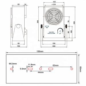 Electrostatic Air Blower Ionizer 110CFM Horizontal Modular Powder Coating