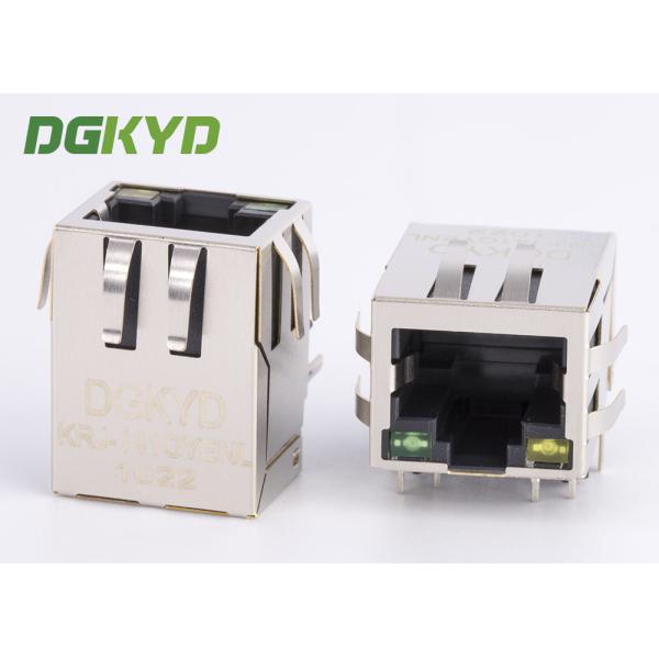Quality 10/100 Base-tx network connector rj45 single port with G/Y led and EMI Fingers RJ45 With Transformer wholesale