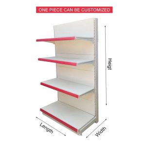 Q235 Mental Milk White Flat Panel Supermarket Display Rack Retail Store Shelf