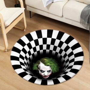 3D Geometric Pattern Round Chair Mat Living Room Sofa Floor Carpet