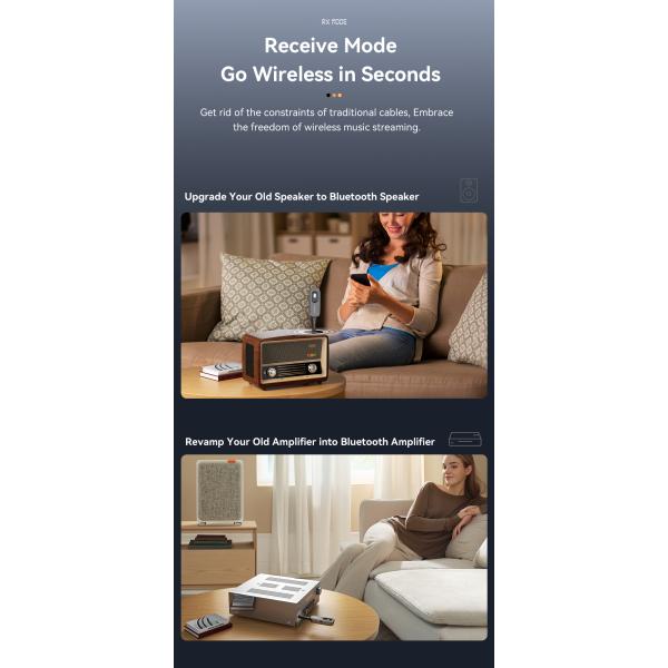 ESSAGER ES-BT10 Jack Aux 3.5mm to Bluetooth Transmitter Receiver Built in Battery