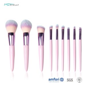Cheap BSCI 9pcs OEM Pink Makeup Brush Set For Concealer for sale